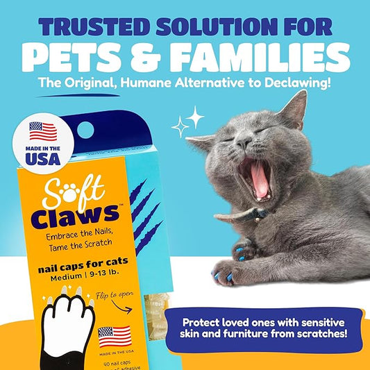Soft Claws Safe Scratch-Free Solution for Cats - CLS (Cleat Lock System), Size: Medium, Color: Pink Sparkle