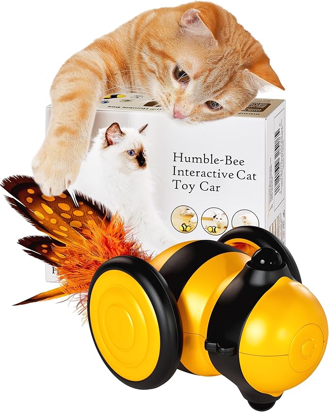 Humble-Bee Interactive Cat Toy Car, Yellow