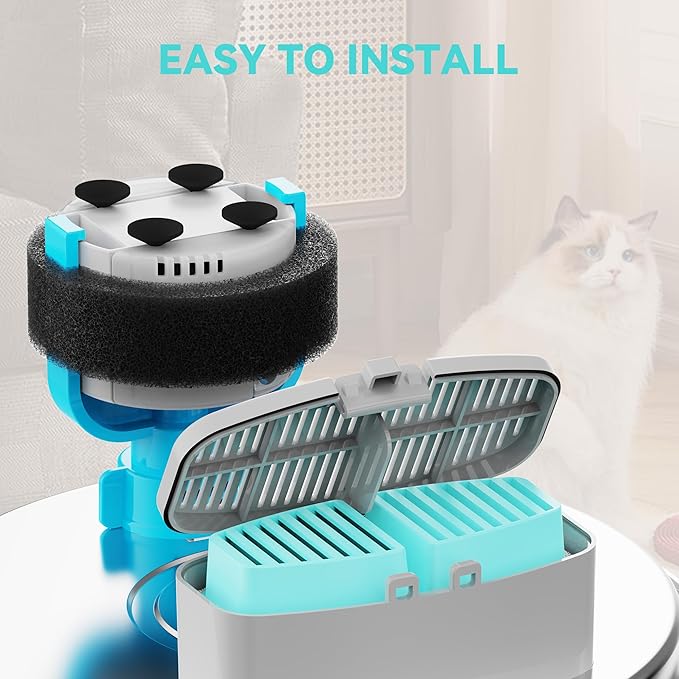 Dog Water Fountain Filter: 12 Pet Water Fountain Filters - Including 6 Pieces of Filters + 6 Pieces Sponges - Suitable for FOFNON Wired Dog/Cat Fountain