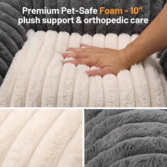 Washable Pet Sofa Bed - Comfortable Supportive Cat Couch for Large Indoor Cat - Medium Dog Bed with Soft Cusion