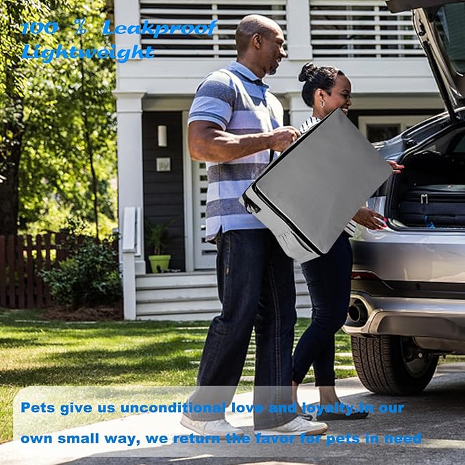 Portable Travel Cat Litter Box for Cats with Lid,Leak-Proof Waterproof Foldable Kitty Litter Box, for Cat Travel Essentials, Hotel, Airplane and Other Outdoor Use(Grey)