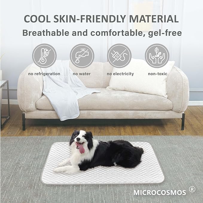 MICROCOSMOS Pet Cooling Mat & Sleeping Pad- Breathable Bubble Surface, EZ Clean. Keep Cooling for Pets, Kids and Adults in Summer.(GreyWhite, 28" x 22")