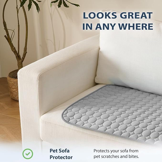 MICROCOSMOS Summer Cooling Mat & Sleeping Pad- Water Absorption Top, Materials Safe, Easy Carry, EZ Clean. Keep Cooling for Pets, Kids and Adults.(Grey, 48" x24")