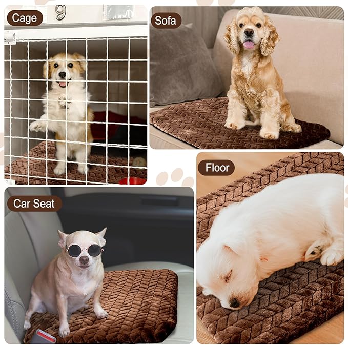 4 Pack Self Heating Cat Pad 16 x 20 Inch Self Warming Cat Bed Non Slip Warm Dog Pad Mat Washable Pet Kennel Crate Bed Mat for Indoor Outdoor Pets(Dark Coffee,16 x 20 Inch)