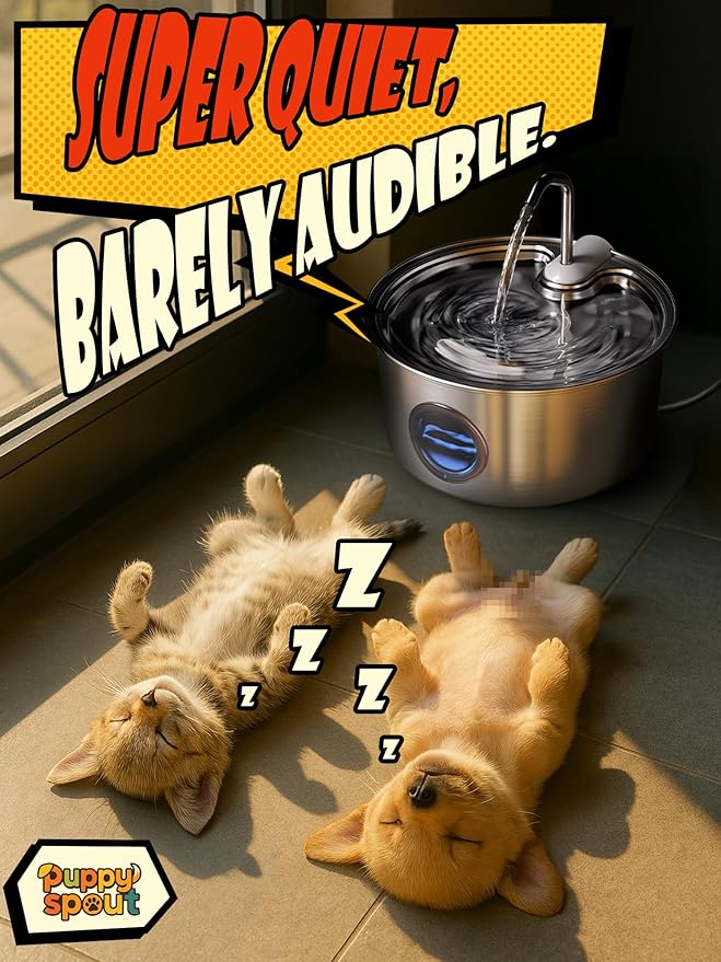 Cat Water Fountain Stainless Steel - 108oz/3.2L Automatic Cat Water Fountain for Drinking with 10PCS Filters, Metal Pet Water Fountain Water Dispenser for Cats, Dogs, Multiple Pets