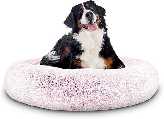 The Dog’s Bed Sound Sleep Original Calming Dog & Cat Bed, Anti-Anxiety Plush Faux Fur Donut Nest Snuggler, with Removable Cover, Veterinary Approved