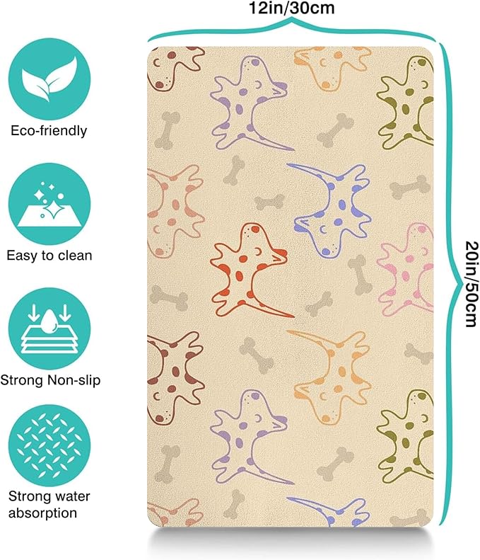 Pet Feeding Mat for Floors Waterproof Dog Mat for Food and Water Absorbent Quick Dry Non Slip mat for Cat Bowls