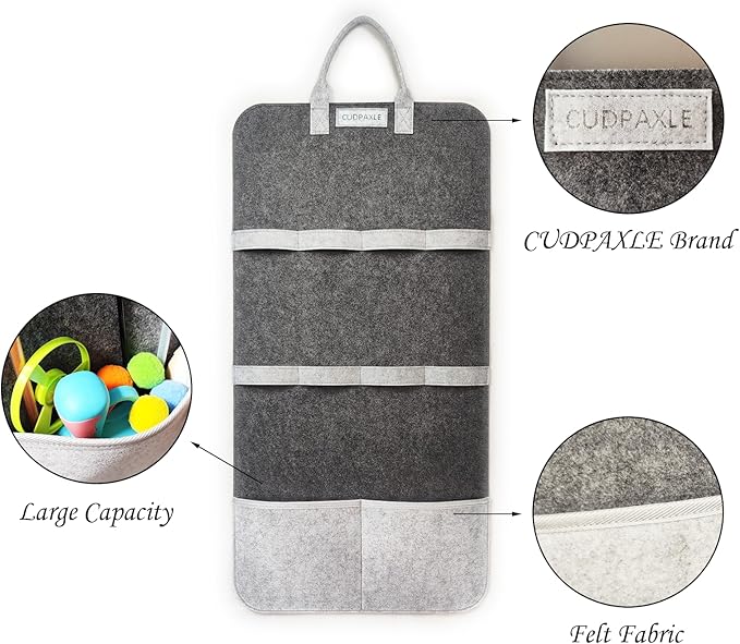 Cat Wand Toy Storage Bag,Wand Toy Holder and Cat Toy Organizer for Neatly Organizing Teaser Wand Toys, Ensuring Feline Safety and a Clutter-Free Home(Dark)