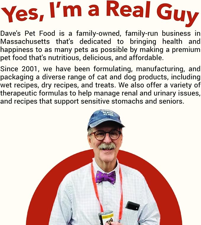 Dave's Pet Food Grain Free Wet Canned Cat Food Pate(Chicken), Made in USA Naturally Healthy, Wheat & Gluten-Free, 12.5 oz Cans (12 Pack)