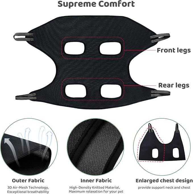 Guzekier Pet Dog Grooming Hammock Harness for Cats & Dogs, Dog Sling for Grooming, Dog Hammock Restraint Bag with Nail Clippers/Trimmer, Nail File, Pet Comb,Ear/Eye Care