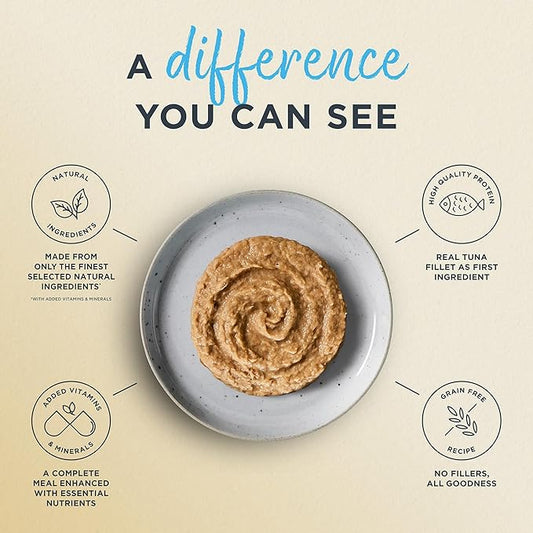 Reveal Entrées Natural Wet Cat Food Paté, Grain-Free with Added Vitamins & Minerals, Carrageenan-Free Fish Variety Selection Paté (12 x 2.47 oz Cans)