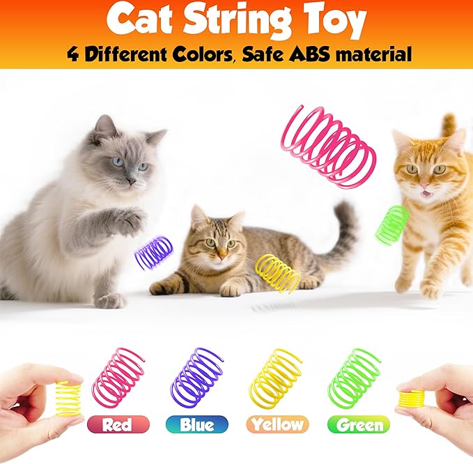 Cat Toys Set for Indoor Cats – 14PCS Cat Toys with Teaser Wand, Mouse, Ball, Spring Toys for Kittens, Interactive Cat Teaser Toys for Bored Cats Exercise and Play