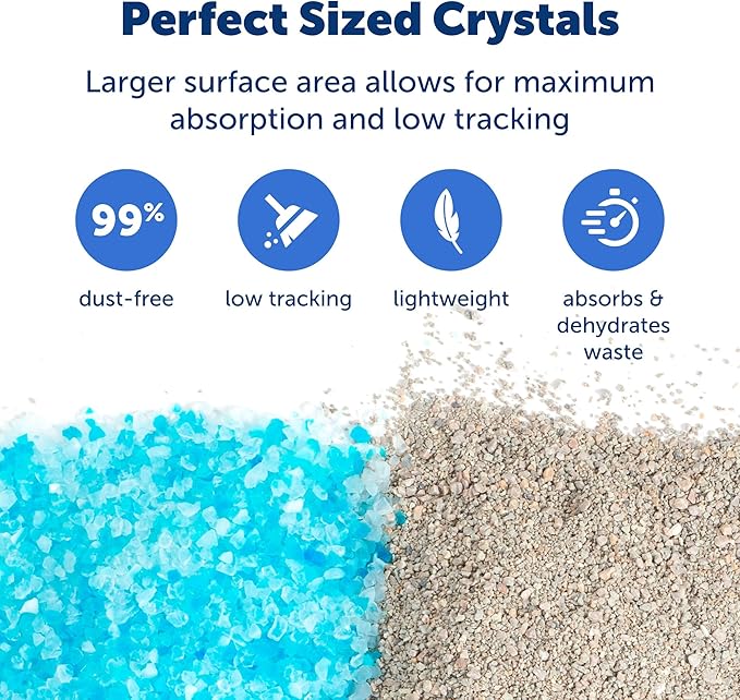 PetSafe ScoopFree Premium Crystal Cat Litter - Outperforms Clay Litter - Refill Packs - Reusable Tray Compatible - Fresh Scent - 4.3 lb Bags - 2 Pack