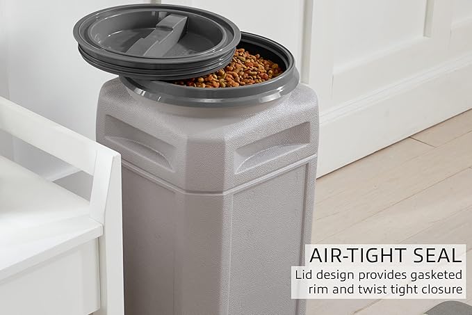 Mighty Tuff Airtight Dog Food Storage Container – 13 Gal, up to 54 lb Capacity – Cat and Dog Food Container with Twist Lid & Handles – BPA-Free, Made in USA