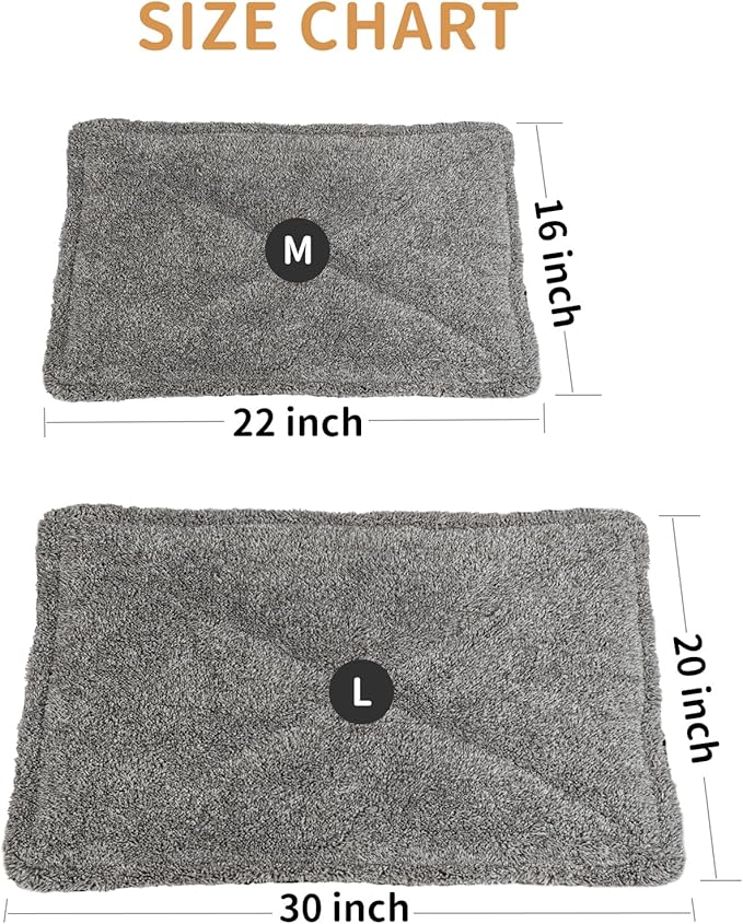 Self-Warming Cat Bed Pad, Self-Heating Cat Bed Mat Thermal Blanket for Indoor Cats & Small Dogs,22 * 16 inch