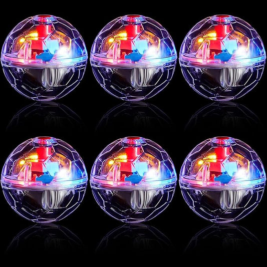 Sratte 6 Pieces Ghost Hunting Cat Ball Activated Cat Toy Motion LED Light Pet Balls Motion Dog Interactive Toys Pet Glowing Mini Running Exercise Supplies for Animals Activity(Clear)