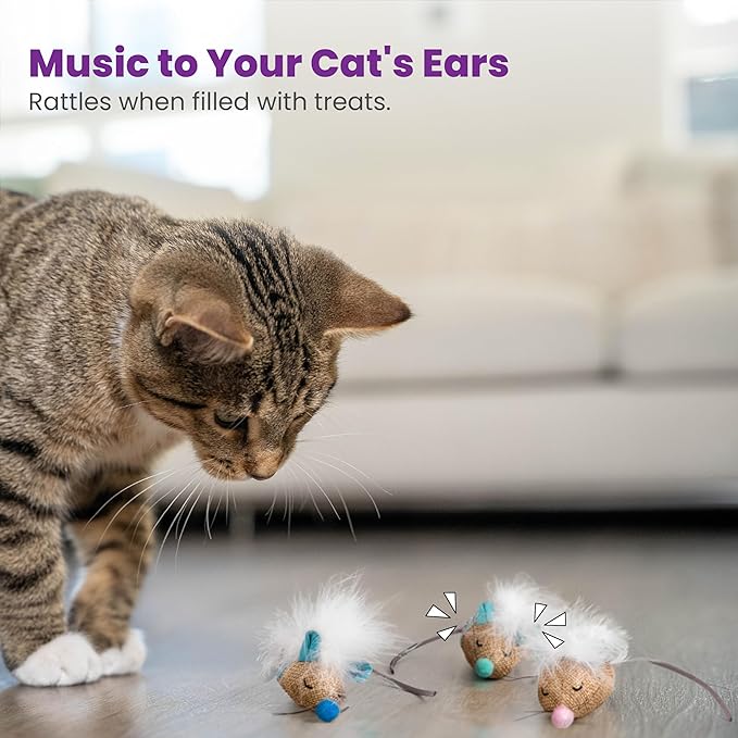 Catstages Mousin' Around Hide 'N Treat Cat Toy, 3 Pack Treat-Dispenser Toys, Multicolored