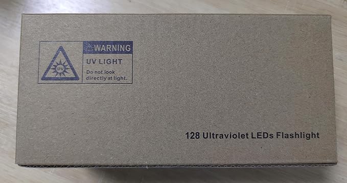 Alonefire SV128 395nm UV Flashlight 128 LEDs Woods Lamp Ultraviolet Black Light for Pet Urine Detection, Scorpion Detection, Dry Stain, Bedroom, Fishing with UV Protective Glasses, 6PCS AA Battery