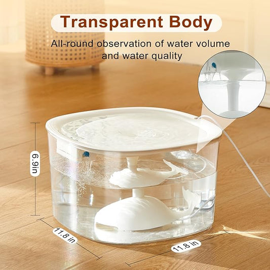 Dog Water Fountain for Medium Large Dogs, 10L/338oz Automatic Cat Water Fountain with Multi-Filtration & Deeper Drinking Area, Ultra-Quiet Dog Water Bowl Dispenser, Great for Multi-Pet Home