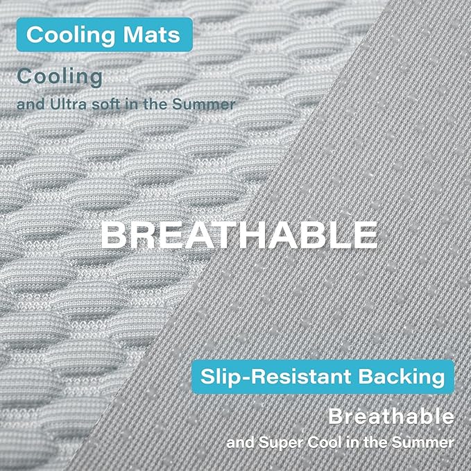 MICROCOSMOS Pet Cooling Mat & Sleeping Pad- Breathable Bubble Surface, EZ Clean. Keep Cooling for Pets, Kids and Adults in Summer.(GreyWhite, 48" x 24")