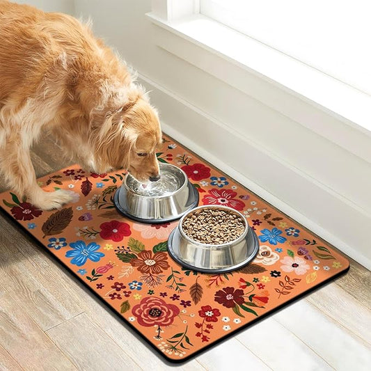 Dog Food Mats for Floors, Absorbent Dog Bowl Mat for Food and Water Dispenser Mat, Quick Dry Cat Food Mat Pet Supplies