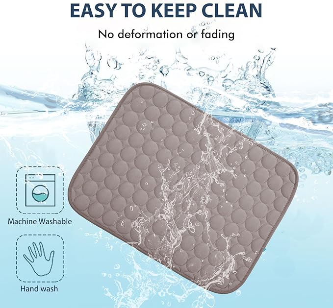 MICROCOSMOS Summer Cooling Mat & Sleeping Pad- Water Absorption Top, Materials Safe, Easy Carry, EZ Clean. Keep Cooling for Pets, Kids and Adults.(Brown, 48" x24")