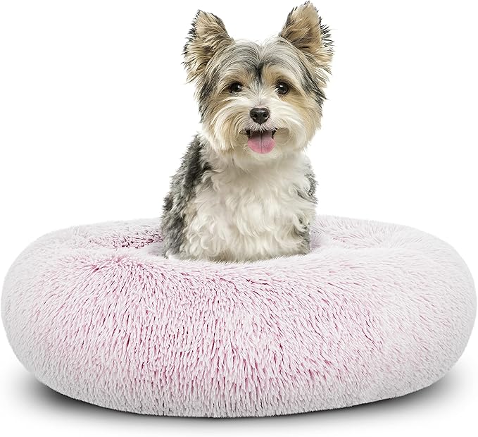 The Dog’s Bed Sound Sleep Original Calming Dog & Cat Bed, Anti-Anxiety Plush Faux Fur Donut Nest Snuggler, with Removable Cover, Veterinary Approved