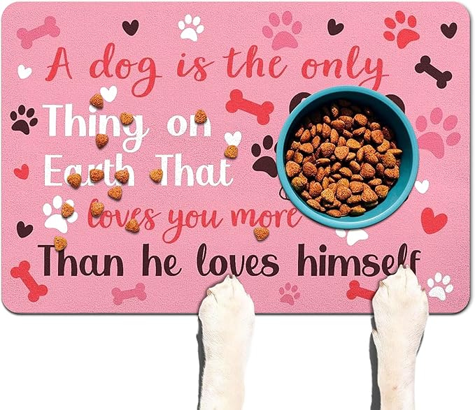 Pet Feeding Mat for Floors Waterproof Dog Mat for Food and Water Absorbent Quick Dry Non Slip mat for Cat Bowls