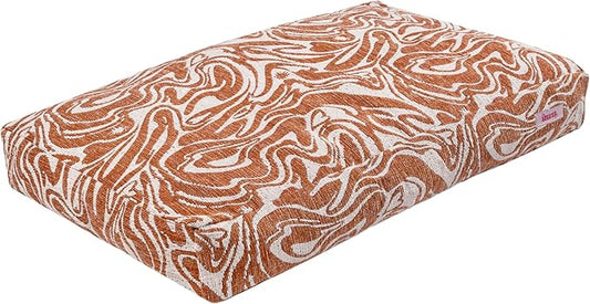 DBD3001B-M Mabel 35" x 23" Designer Modern Ultra Soft Reversible Plush Rectangular Pet Bed with Washable Cover, Tangerine Twist