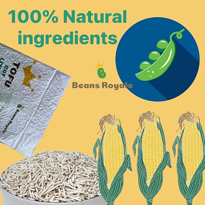 2pcs Pack (6L x 2) Tofu Cat Litter, Biodegradable, Clumping Kitty Litter, Flushable,Pea Fiber,Dust Free, Odor Control, Low Tracking, Lightweight