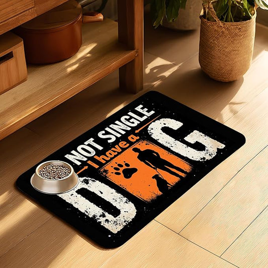 Not Single Dog Pet Cat Dog Food Mat-Absorbent Quick Dry Feeding Placemat for Water and Food, No Stains Rubber Base Mat for Indoor Use, Pet Accessories 12"x20"