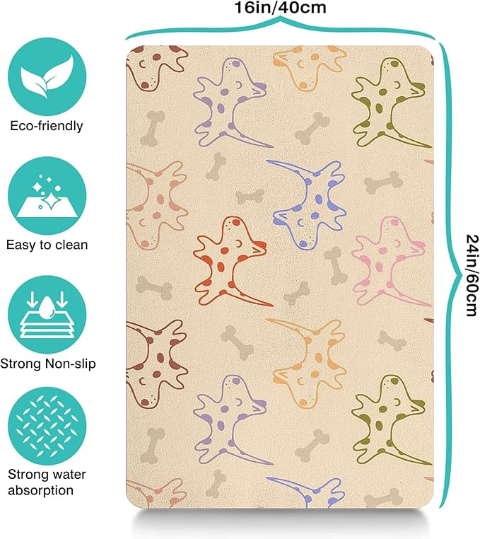 Pet Feeding Mat for Floors Waterproof Dog Mat for Food and Water Absorbent Quick Dry Non Slip mat for Cat Bowls