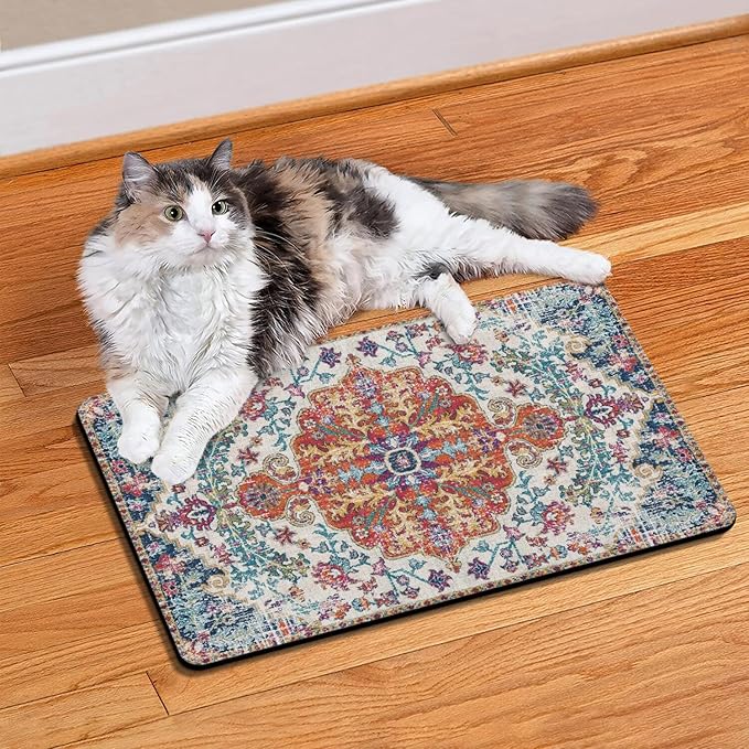Pet Feeding Mat for Floors Waterproof Dog Mat for Food and Water Absorbent Quick Dry Non Slip mat for Cat Bowls
