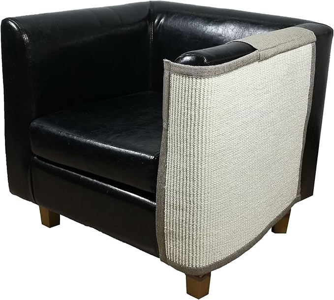 Cat Scratcher Couch- Natural Sisal Furniture Protection from Cats - Corner cat Scratcher for Couch,Chair,Sofa - Easy Installation (Khaki Sofa Left armrest)