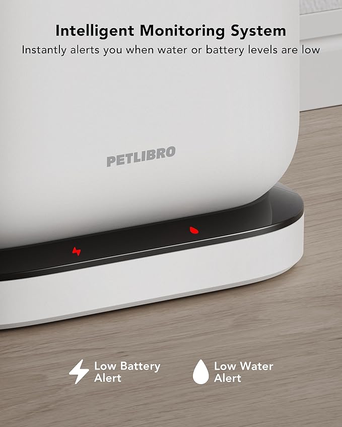 PETLIBRO Cordless Cat Water Fountain, Rechargeable Battery Operated Wireless Pet Water Fountain, 2.5L/84oz Cat Water Dispenser for Drinking with Quiet Pump Stainless Steel Tray Easy Clean BPA Free