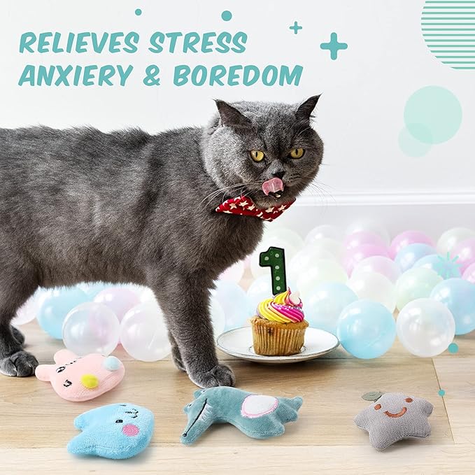 Gejoy 20 Pieces Catnip Toys for Indoor Cat Plush Cat Chew Toys Lovely Kitten Catnip Kitten Entertaining Interactive Kitten Dolls(Lovely)