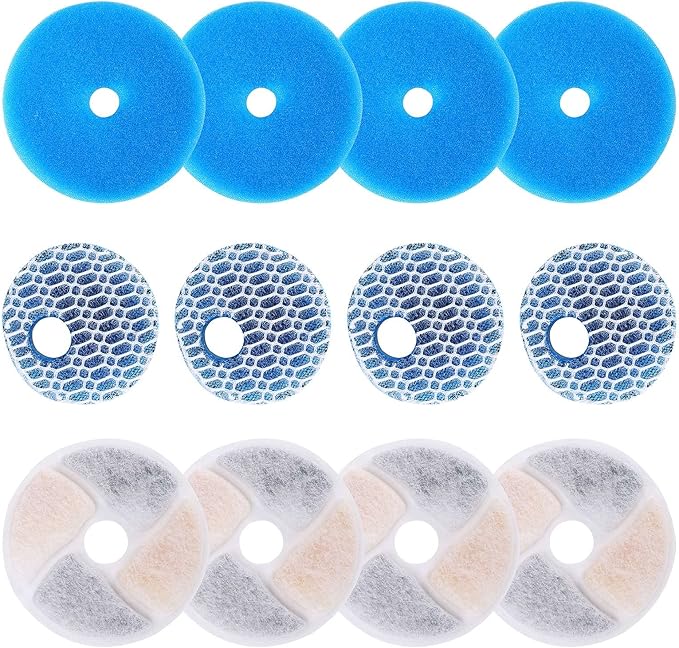 4 Pack Cat Water Fountain Replacement Filters for 67oz/2L Automatic Pet Fountain Cat Water Dispenser