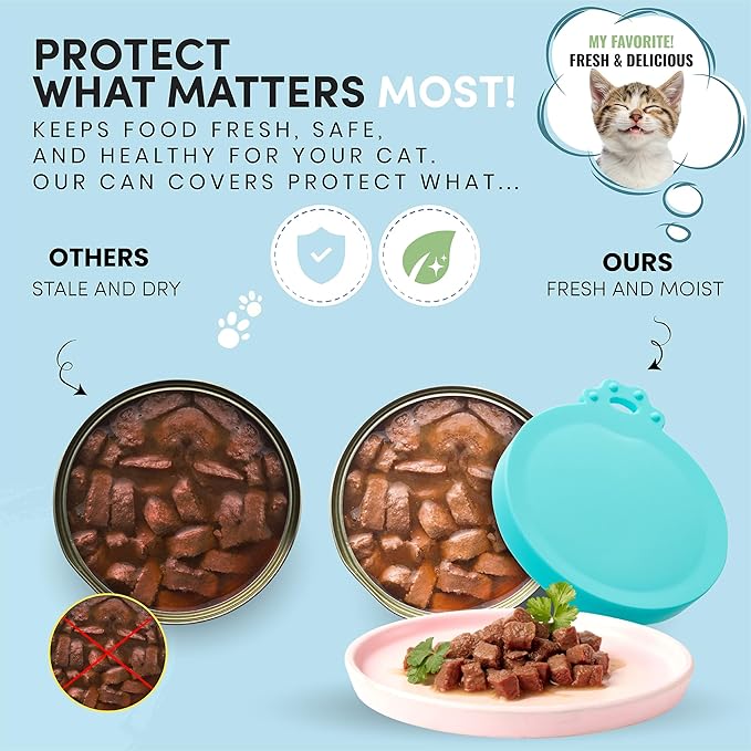 3 Pack Universal Pet Food Can Covers Lids - One fit 3 Standard Size Cans for Cats and Dogs Food Cans - Easy to Clean - Safe Silicone - Forest Ember