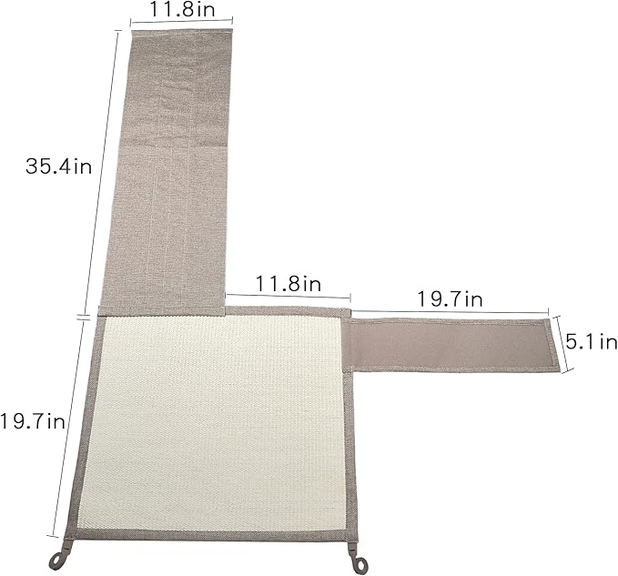 Cat Scratcher Couch- Natural Sisal Furniture Protection from Cats - Corner cat Scratcher for Couch,Chair,Sofa - Easy Installation (Khaki Sofa Right armrest)