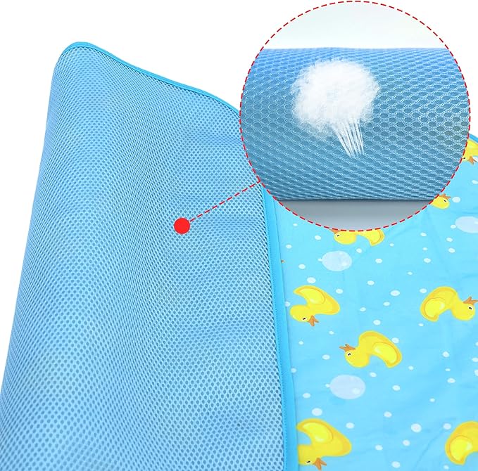 NACOCO Summer Pet Cooling Mat - Cat Dog Cushion Pad Sleeping Cool Ducks Comfortable Soft for Pets Kids and Adults (Blue Duck, L)