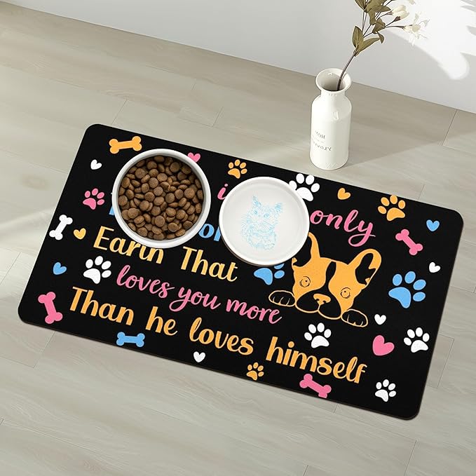 Pet Feeding Mat for Floors Waterproof Dog Mat for Food and Water Absorbent Quick Dry Non Slip mat for Cat Bowls