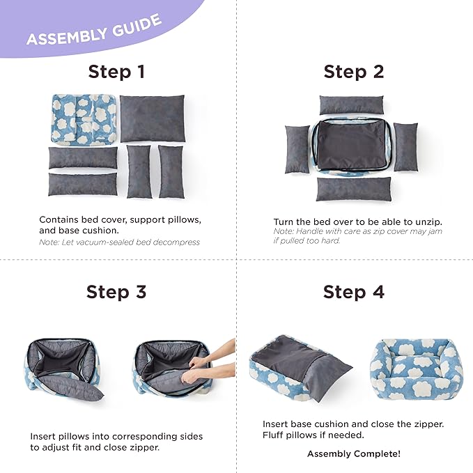 Lesure Cute Dog Bed for Medium Dogs - Washable Pet Beds,Cozy Rectangle Orthopedic Sofa with Jacquard Shaggy Plush & Anti Slip Bottom,30x24x8inches