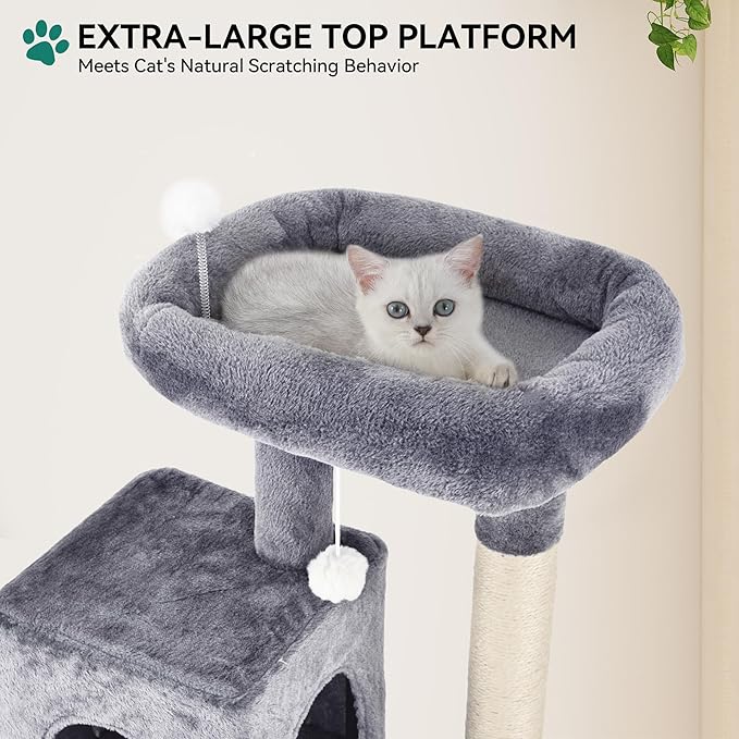 YITAHOME 70.8in Cat Tree Tower for Indoor Cats: Multi-Level Kittens Pet Play House Condo Furniture Activity Center with Scratching Posts Stand Light Grey