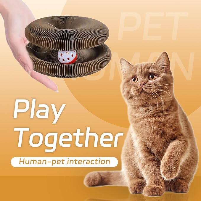 2 Pcs Kitty Kurlz cat Toy Magic Organ Cat Scratching Board Toy Kitty curlz Foldable Accordion Cats Toy (2pcs)