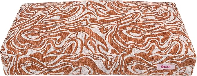 DBD3001B-L Mabel 41" x 25.5" Designer Modern Ultra Soft Reversible Plush Rectangular Pet Bed with Washable Cover, Tangerine Twist