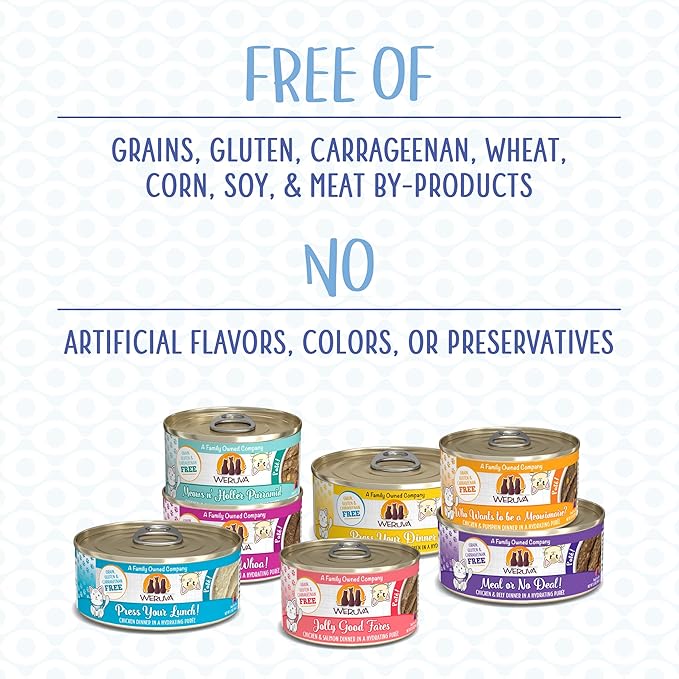 Weruva Wet Cat Food, Big Time Bonus Round Pate Variety Pack, 10oz Can, Pack of 12