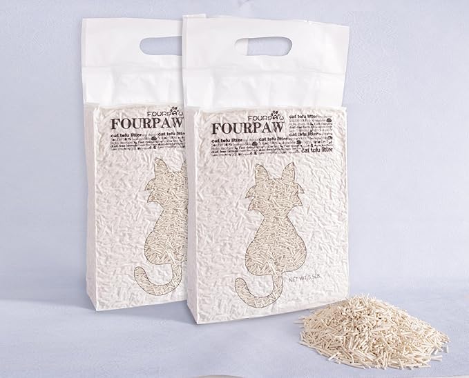 Original Tofu Cat Litter, Bean Fragrance, Odor Control and Economical cat Litter Dust-Free, Quick Clumping, Water Flushable Tofu Cat Litter, 5.5 Lbs X 2 Bags