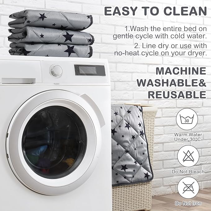 Namalu 4 Pack Self Warming Cat Bed Self Heating Cat Mat Star Pattern Soft Dog Crate Pad Thermal Pet Mat Anti Slip Kennel Washable Dog Warming Bed for Outdoor Indoor(18 x 18 Inch,Square)