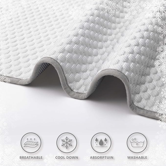 MICROCOSMOS Pet Cooling Mat & Sleeping Pad- Breathable Bubble Surface, EZ Clean. Keep Cooling for Pets, Kids and Adults in Summer.(GreyWhite, 59" x 40")