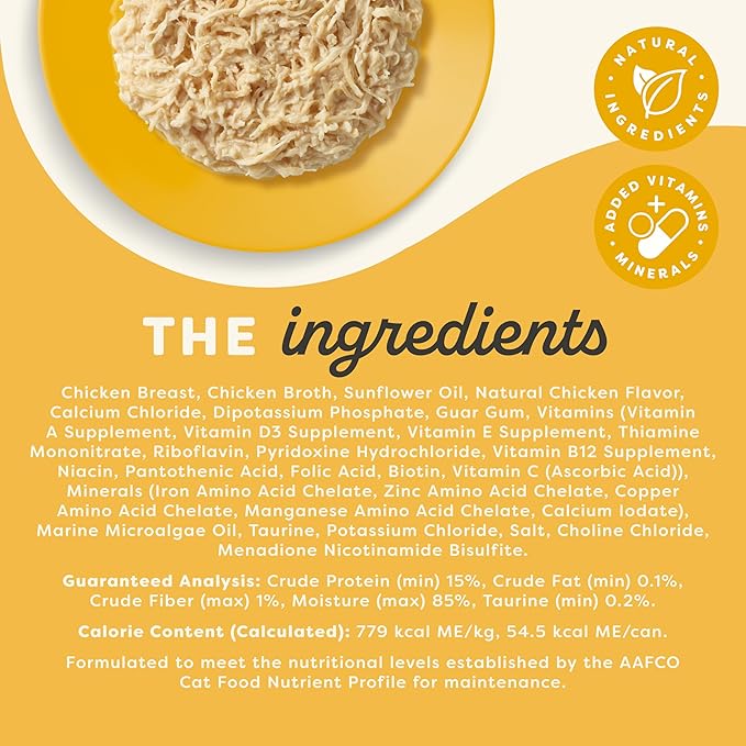 Applaws Vitality Wet Cat Food in Broth, Natural Canned Cat Food, Wet Food for Cats with Added Vitamins and Minerals, Grain Free, Carrageenan Free, Chicken Breast in Broth (24 Count, 2.47 oz Cans)